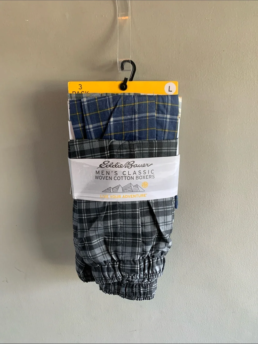 Eddie Bauer Men's Plaid Cotton Boxer 3-Pack NWT